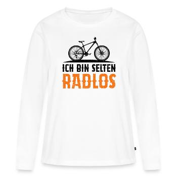 Ich Bin Selten Radlos - Frauen Premium Bio Langarmshirt - Weiß - Vorne - Julia (174cm)