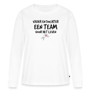 Vader en dochter voor het leven - Frauen Premium Bio Langarmshirt - Weiß - Vorne - Julia (174cm)