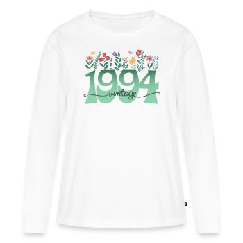 Motiv Blumen 1994 Geburtstagsfeier Frau 30 Jahre - Frauen Premium Bio Langarmshirt - Weiß - Vorne - Julia (174cm)