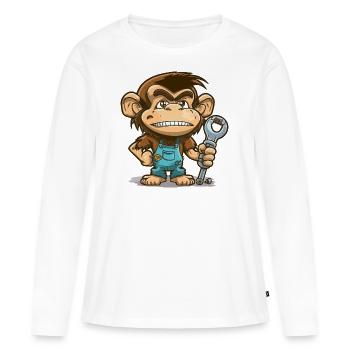 Monkey Wrench - Women's Premium Organic Long Sleeve Shirt - white - Front - Julia (174cm)