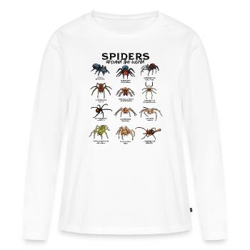 Araignées dans le monde - Araignées - T-shirt manches longues Premium bio Femme - blanc - Devant - Julia (174cm)