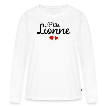 Petite Lionne Humour Surnom Affectueux Femme - T-shirt manches longues Premium bio Femme - blanc - Devant - Julia (174cm)