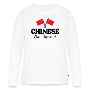 Chinois Sur Demande Interprète Chinois - T-shirt manches longues Premium bio Femme - blanc - Devant - Julia (174cm)