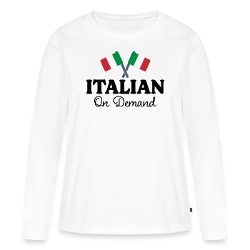 Traducteur Italien Interprète Italien - T-shirt manches longues Premium bio Femme - blanc - Devant - Julia (174cm)