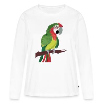 Papagei - Frauen Premium Bio Langarmshirt - Weiß - Vorne - Julia (174cm)