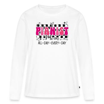 Pianist Musician Mom Pianist - Women's Premium Organic Long Sleeve Shirt - white - Front - Julia (174cm)