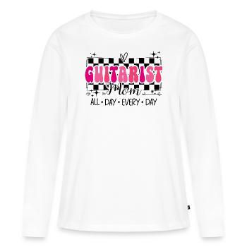 Gitarre Musiker Mama Gitarrist - Frauen Premium Bio Langarmshirt - Weiß - Vorne - Julia (174cm)
