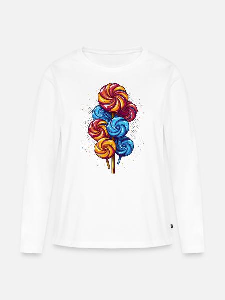 Lutscher oder Lollis - Frauen Premium Bio Langarmshirt - Weiß