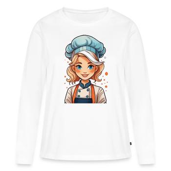 Attractive cook or baker - Women's Premium Organic Long Sleeve Shirt - white - Front - Julia (174cm)