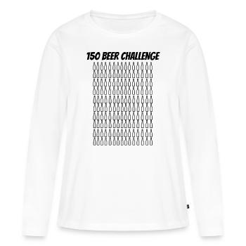 Beer Challenge Chemise de fête - T-shirt manches longues Premium bio Femme - blanc - Devant - Julia (174cm)