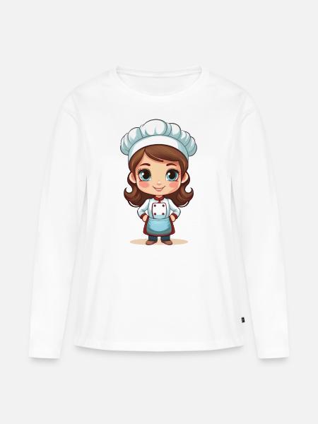 Bäckerin oder Köchin - Frauen Premium Bio Langarmshirt - Weiß
