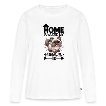 Page d’accueil - Birmanie - T-shirt manches longues Premium bio Femme - blanc - Devant - Julia (174cm)