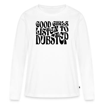 Mädchen hören Dubstep-Musik - Frauen Premium Bio Langarmshirt - Weiß - Vorne - Julia (174cm)
