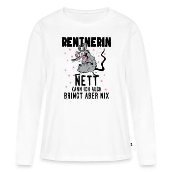 Rentnerin Ratte Ruhestand Rente - Frauen Premium Bio Langarmshirt - Weiß - Vorne - Julia (174cm)