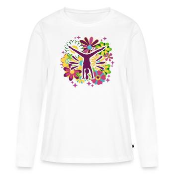 Gymnastik Geschenk Mama Turnerin - Frauen Premium Bio Langarmshirt - Weiß - Vorne - Julia (174cm)
