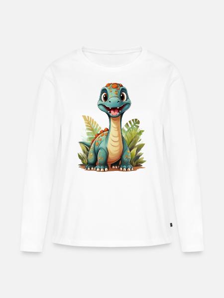 Brachiosaurus Dinosaurier - Frauen Premium Bio Langarmshirt - Weiß