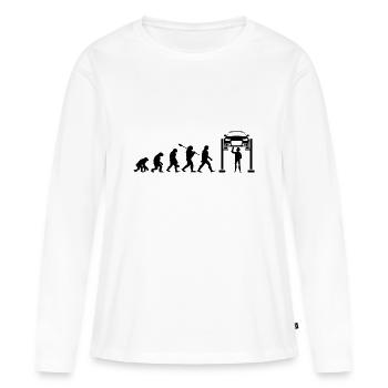 Evolution mécanique - T-shirt manches longues Premium bio Femme - blanc - Devant - Julia (174cm)