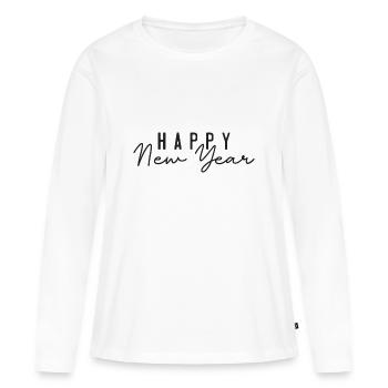 Happy New Year - T-shirt manches longues Premium bio Femme - blanc - Devant - Julia (174cm)