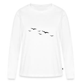 Birds | Bird - Women's Premium Organic Long Sleeve Shirt - white - Front - Julia (174cm)