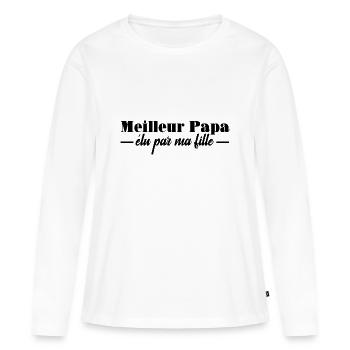 Meilleur papa élu par ma fille - T-shirt manches longues Premium bio Femme - blanc - Devant - Julia (174cm)