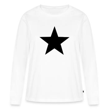 étoile noire, étoile noire - T-shirt manches longues Premium bio Femme - blanc - Devant - Julia (174cm)