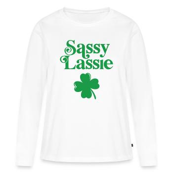 Sassy Lassie - Women's Premium Organic Long Sleeve Shirt - white - Front - Julia (174cm)