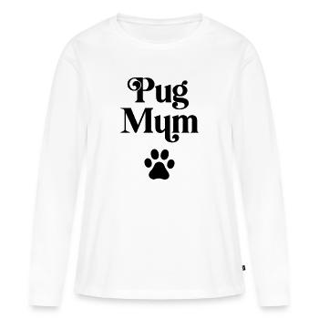 Mops-Mama - Frauen Premium Bio Langarmshirt - Weiß - Vorne - Julia (174cm)