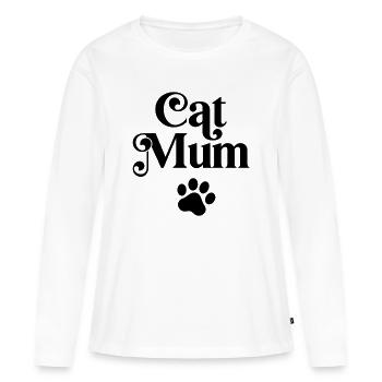 Cat Mum - Women's Premium Organic Long Sleeve Shirt - white - Front - Julia (174cm)