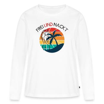 Frei und Nackt - Frauen Premium Bio Langarmshirt - Weiß - Vorne - Julia (174cm)