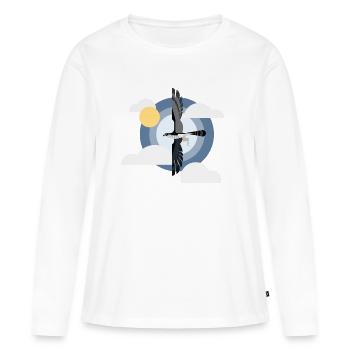 Faucon pèlerin - T-shirt manches longues Premium bio Femme - blanc - Devant - Julia (174cm)