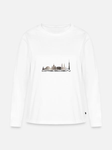 Dresden - Frauen Premium Bio Langarmshirt - Weiß