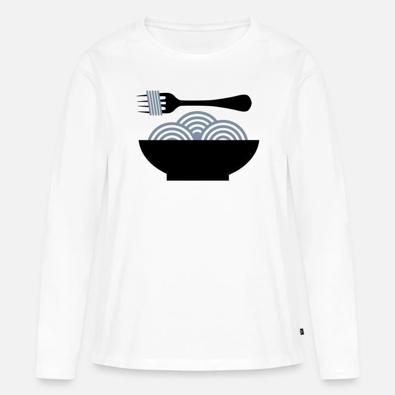 Spaghetti - Frauen Premium Bio Langarmshirt - Weiß