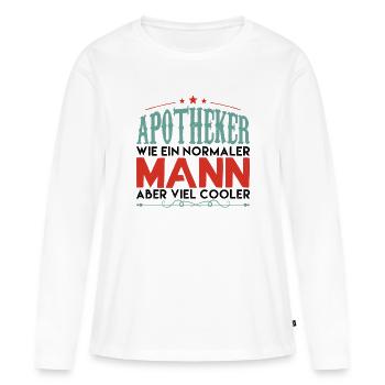 apotheker | apotheker aber viel cooler !! - Frauen Premium Bio Langarmshirt - Weiß - Vorne - Julia (174cm)