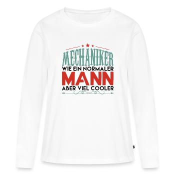 mechaniker - mechaniker aber viel cooler ! - Frauen Premium Bio Langarmshirt - Weiß - Vorne - Julia (174cm)