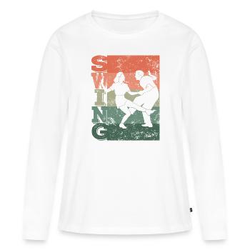 Boogie Woogie Tanz Swing Tanzpaar - Frauen Premium Bio Langarmshirt - Weiß - Vorne - Julia (174cm)