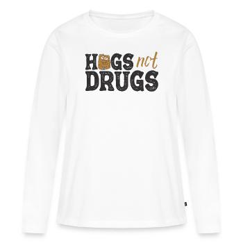 Des câlins au lieu de drogues - T-shirt manches longues Premium bio Femme - blanc - Devant - Julia (174cm)