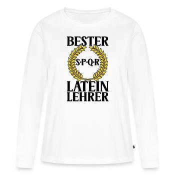 Latein Lehrer - Frauen Premium Bio Langarmshirt - Weiß - Vorne - Julia (174cm)