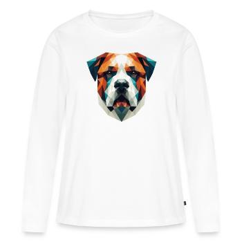 Polygon Dog, Digital Art Animal - Women's Premium Organic Long Sleeve Shirt - white - Front - Julia (174cm)