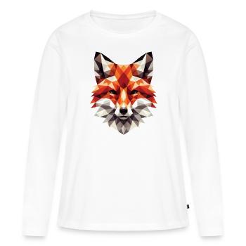 Polygon Fox, Digital Art Animal - Women's Premium Organic Long Sleeve Shirt - white - Front - Julia (174cm)