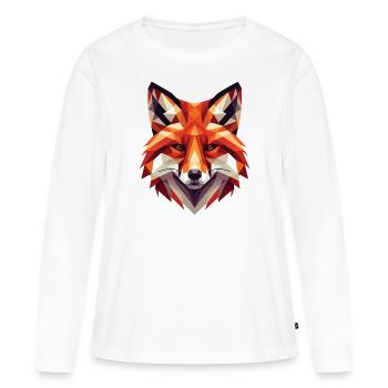 Polygon Fox, Digital Art Animal - Women's Premium Organic Long Sleeve Shirt - white - Front - Julia (174cm)