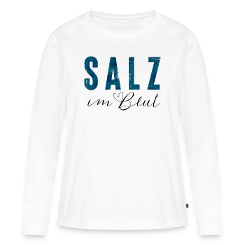 prinzenart / Salz im Blut - Frauen Premium Bio Langarmshirt - Weiß - Vorne - Julia (174cm)
