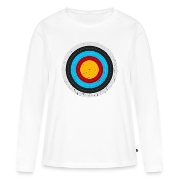 Archer cible tir à l’arc - T-shirt manches longues Premium bio Femme - blanc - Devant - Julia (174cm)