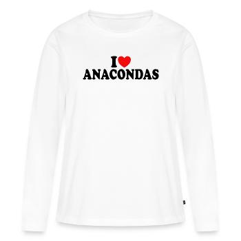 Aime Les Anacondas Aime Les Serpents - T-shirt manches longues Premium bio Femme - blanc - Devant - Julia (174cm)