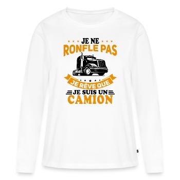 Je Ne Ronfle Pas Je Rêve Que Je Suis Un Camion - T-shirt manches longues Premium bio Femme - blanc - Devant - Julia (174cm)