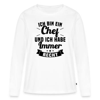 LE CHEF A TOUJOURS RAISON - T-shirt manches longues Premium bio Femme - blanc - Devant - Julia (174cm)