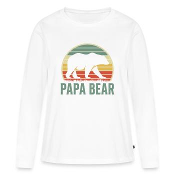 Papa Ours Papa Fier Papa Fier Papa - T-shirt manches longues Premium bio Femme - blanc - Devant - Julia (174cm)
