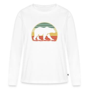 Papa Ours Papa Fier Papa Fier Papa - T-shirt manches longues Premium bio Femme - blanc - Devant - Julia (174cm)