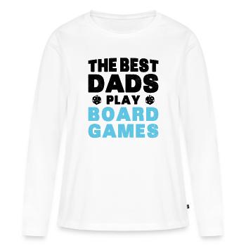 Meilleurs Pères Jouent Jeux de Plateau Cadeau - T-shirt manches longues Premium bio Femme - blanc - Devant - Julia (174cm)