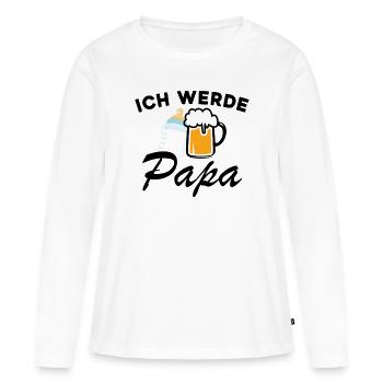 Ich werde Papa werdender Papa Vater - Frauen Premium Bio Langarmshirt - Weiß - Vorne - Julia (174cm)