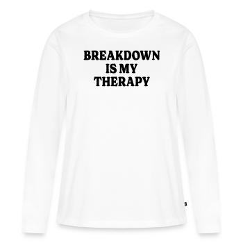 Musicien Thérapie Musique Metalcore Breakdown - T-shirt manches longues Premium bio Femme - blanc - Devant - Julia (174cm)